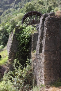 Walk across two suspension bridges to reach the ruins of old buildings.