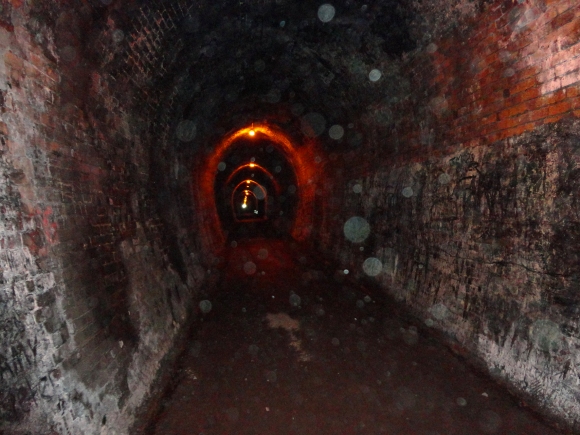 ...and through the disused railway tunnel.